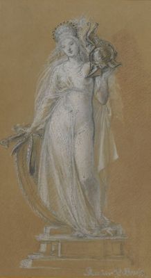 une image représentant le dessin d'une femme tenant une fleur
