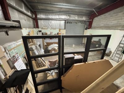 Claustra en 3 éléments en mélaminé sombre