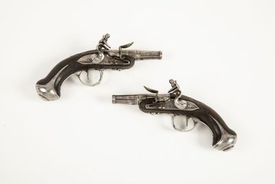 Belle petite paire de pistolets de gousset à balles forcées … - Photo 1