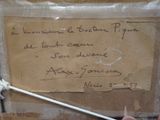a piece of paper with writing on it in a bag