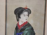 a painting of a woman in a green dress