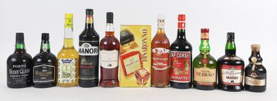 de nombreux types de bouteilles d'alcool alignés sur une table