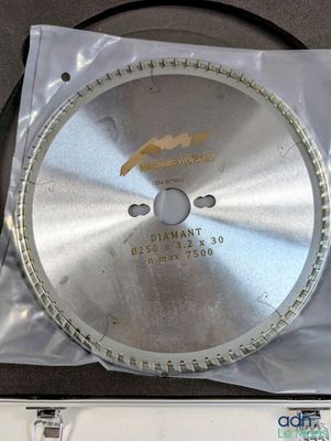 a picture of a circular saw blade on a table