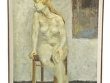 l'image d'un tableau représentant une femme nue assise sur une chaise