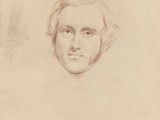 drawing of a portrait of a man with a beard and a moustache