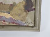 a picture of a painting of a pear on a table