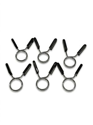 six pairs of scissors with black handles are on a white surface