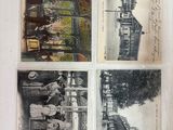 several old photos of people and buildings are displayed in an open book