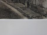 a drawing of a man walking down the street