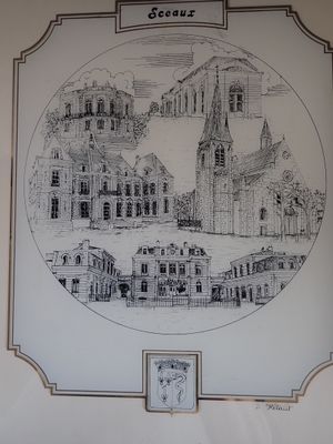 1 Fixé sous verre "Sceaux" par D.