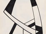 un dessin en noir et blanc représentant un motif géométrique abstrait