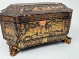 a large wooden box with a design on it