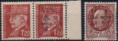 two stamps with a picture of a man and a woman on them