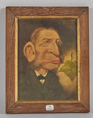 un vieux tableau représentant un homme avec une cigarette à la bouche