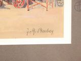 a painting of a man driving a horse drawn carriage
