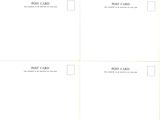 four blank post cards with the words post card and the words post card