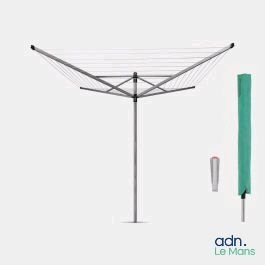 une image représentant une corde à linge avec un poteau vert et un parapluie vert
