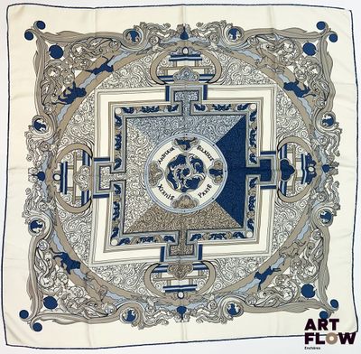 une image représentant un carré bleu et blanc orné d'une croix