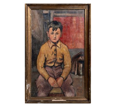 Henri KERELS (1896-1956) Petit garçon assis