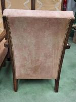 Paire de fauteuils bas en bois teinté l'assise et le dossier… (photo 6)