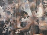 a painting of a group of people playing instruments