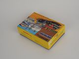 a yellow box that has a picture of a cat on it