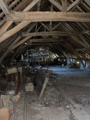 une pièce dont le toit comporte beaucoup de bois