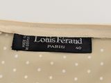 louis feraud beige and white polka dot print dress