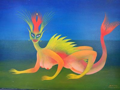 Dimitri YORDANOV ( 1952-2001) La femme monstre, HST,SBD, 50x…