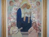 an image of a painting of a woman holding a baby