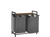 Les deux poubelles sont côte à côte sur l'étagère.