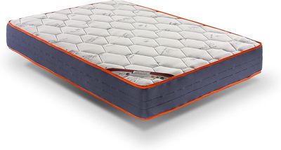 a close up of a mattress on a white surface