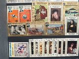 a picture of a collection of stamps on a table