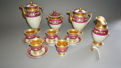 Service à thé et café en porcelaine de Paris du XIXème siècl…