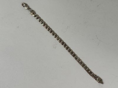 Bracelet en argent 925/1000 à mailles gourmettes. - Photo 1