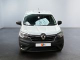 the front view of a white van parked in a room
