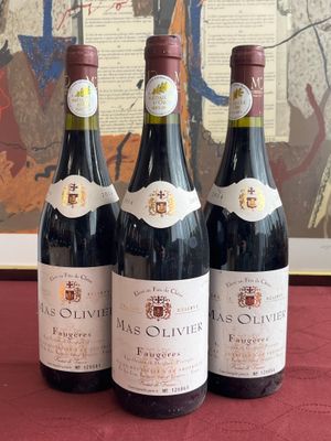 Trois bouteilles Faugères 2014 Mas Olivier