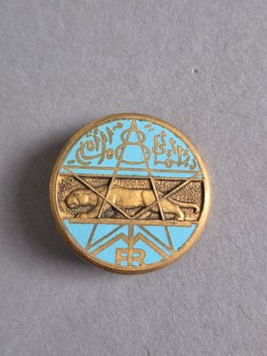 une image représentant une broche dorée et bleue ornée d'une étoile de David