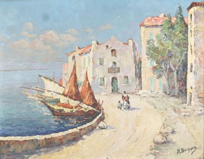 un tableau représentant un homme et une femme marchant dans la rue