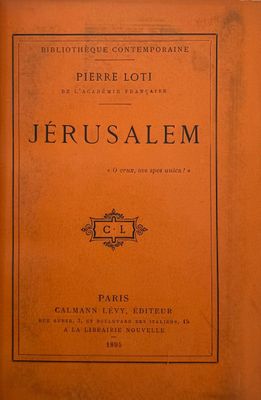 la couverture de la première édition du livre « Jérusalem »