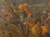 painting of a painting of a group of people in a field