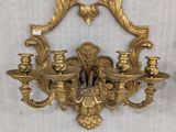 pair of antique brass wall sconces