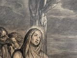 an image of a painting of jesus on the cross with other people