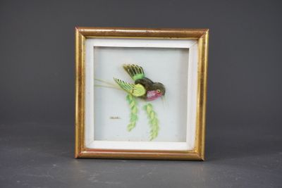 DECBEL (XXe siècle). Oiseau vert et rose.