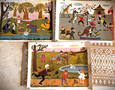 quatre livres pour enfants illustrés de personnages et d'animaux