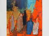 a painting of a group of people standing next to each other