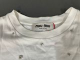white t - shirt with silver studs on the front and back
