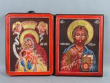 paire d'icônes russes représentant la Vierge Marie et Jésus