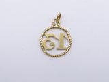 14k yellow gold number 13 charm