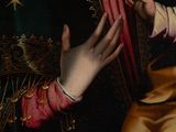 an image of a painting of a woman holding a baby in her lap